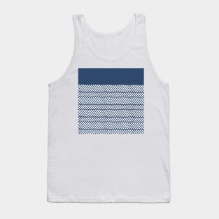 Herringbone Boarder Navy Tank Top